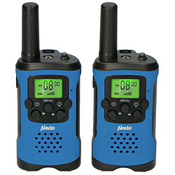 Alecto Lot de deux talkie-walkies pour enfants, Portée jusqu’à 7 kilomètres FR-115BW Bleu-Noir