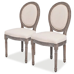 Maison Chic Lot de 2 Chaises à manger,Chaise pour cuisine,Solide Structure crème tissu -MN99991