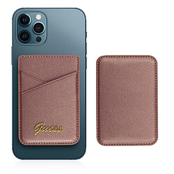 Guess Maroquinerie Porte-carte Magsafe iPhone 12 Fixation Magnétique Guess Saffiano rose 