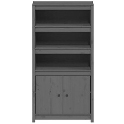 Acheter vidaXL Buffet haut Gris 80x35x154 cm Bois massif de pin