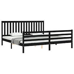 Avis vidaXL Cadre de lit sans matelas noir 200x200 cm bois massif