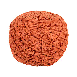 Beliani Pouf en coton macramé orange BERKANE 