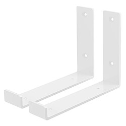 Lot de 2 Supports d'Étagère ML-Design 20 x 14 x 4 cm, en Métal, Blanc, Style Industriel 