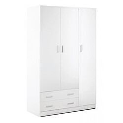 Webmarketpoint Armoire trois portes avec deux tiroirs Blanc 115x52x h180 cm