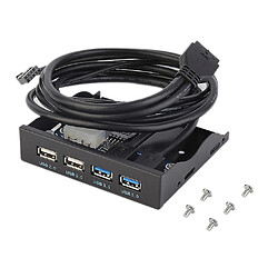 Universal 2 port USB 3.0 + 2 port USB 2.0 Extension du moyeu 3,5 '' Panneau avant de baie de la baie 