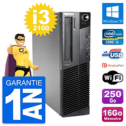 PC Lenovo ThinkCentre M82 SFF Core i3-2100 RAM 16Go Disque 250Go Windows 10 Wifi · Occasion 