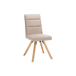 Acheter Vente-Unique Lot de 2 chaises en tissu et bois d'hévéa - Beige - KRISSY