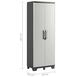 Keter Armoire de rangement polyvalente Gear Noir et gris 182 cm pas cher