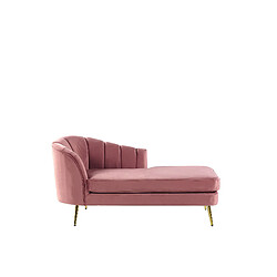 Beliani Chaise longue côté gauche en velours rose ALLIER