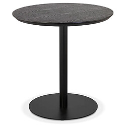 Alterego Petite table à diner 'DEXTER' ronde en bois noir et métal noir - Ø 60 cm