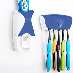 Distributeur Automatique Mural Pressoir Porte 5 Brosses A Dents Bleu YONIS