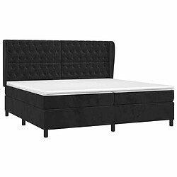 Avis Maison Chic Lit Adulte - Lit simple Lit à sommier tapissier et matelas moelleux - Meuble de Chambre - Noir 200x200 cm Velours -MN56626