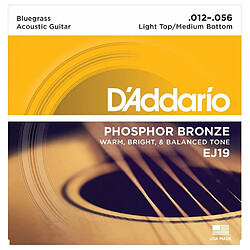 D'Addario EJ19 Bluegrass Light Top Medium.12-56 - Jeu de cordes pour guitare acoustique