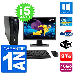 PC HP ProDesk 400 G1 SFF Ecran 27" i5-4570 RAM 16Go Disque 2To Windows 10 Wifi - Occasion