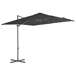 vidaXL Parasol de jardin en porte-à-faux avec mât en acier anthracite 