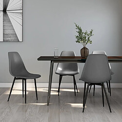 vidaXL Chaises à manger lot de 4 gris PP