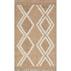 Avis Jardindeco Tapis intérieur extérieur aspect jute jaune Tijuana 9048 180 x 67 cm.