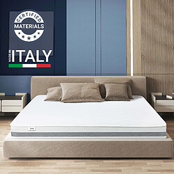 The White Stone Matelas Double150x205 à mémoire de forme orthopédique | Hauteur 20 cm | Made in Italy