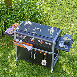 Plancha Lola sur chariot - BRASERO - 3 feux à gaz - Plaque de cuisson Inox - 68,5 x 35,50 cm - 7,2 KW