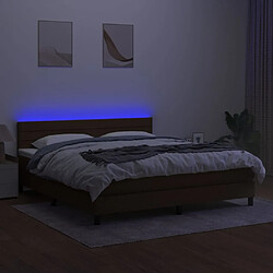 Avis vidaXL Sommier à lattes de lit matelas et LED Marron foncé 180x200cm