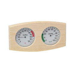 Grain de bois Sauna Thermomètre et Hygromètre Numérique 2 dans 1 Horizontal Bois Hygrothermographe En Plein Air Intérieur Temp et Humidité Mesure