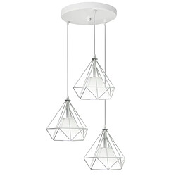 Stoex Lustre Suspension Industriels en Cage forme Diamant - Blanc