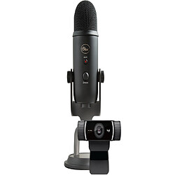 Microphone Logitech Blue Yeti USB Noir + Webcam Logitech C922 Pro HD Noir pour PC et Mac