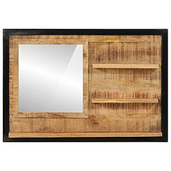 vidaXL Miroir avec étagères 80x8x55 cm verre et bois massif manguier