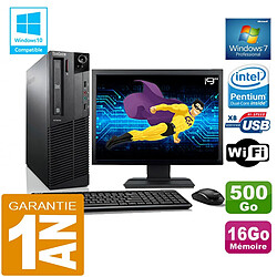 PC Lenovo M92p SFF Intel G630 Ram 16Go Disque 500 Go Wifi W7 Ecran 19" · Occasion 