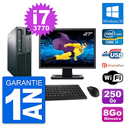 PC Lenovo M82 SFF Ecran 27" Intel i7-3770 RAM 8Go Disque 250Go Windows 10 Wifi · Occasion 