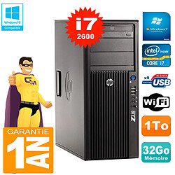 PC HP WorkStation Z210 Tour Core i7-2600 RAM 32Go 1To Graveur DVD Wifi W7 - Occasion