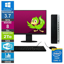 HP 800 G3 SFF i3-6100 3.70GHz 8Go/2To Wifi W10 + Ecran 27 · Reconditionné 