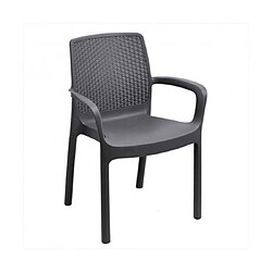 Avis Alter Ensemble de 4 chaises empilables effet rotin, Made in Italy, couleur anthracite, Dimensions 54 x 82 x 60,5 cm