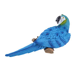 perroquet réaliste résine oiseau ornement animal suspendu 31cm look gauche bleu