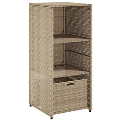 vidaXL Armoire de rangement de jardin beige 50x55x115cm résine tressée