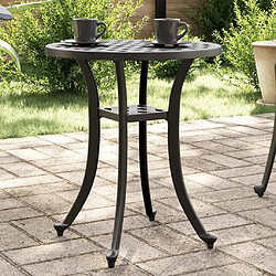 vidaXL Table de jardin noir Ø48x53 cm aluminium coulé