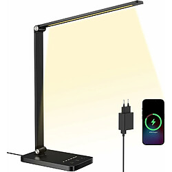 Vendos85 ampe de Bureau LED avec Port USB et Fonction Minuterie noir