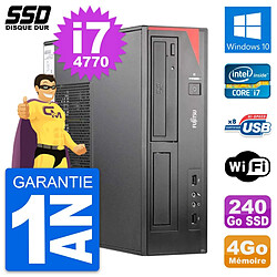 PC Fujitsu Esprimo E520 E85+ DT Intel i7-4770 RAM 4Go SSD 240Go Windows 10 Wifi - Occasion