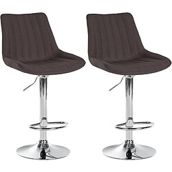 Non Lot de 2 tabourets de bar Toni tissu chrome