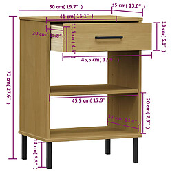 vidaXL Armoire console avec pieds en métal Marron Bois pin massif OSLO pas cher