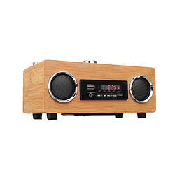 Avis Universal Vintage Vintage Radio Subwoofer FM Radio Bamboo Multimédia Haut-parleur Classique Récepteur USB avec lecteur MP3 Télécommande(brun)