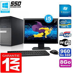 PC Tour DELL 9020 Core I5-4570 Ram 8Go Disque 960 Go SSD Wifi W7 Ecran 27" - Occasion