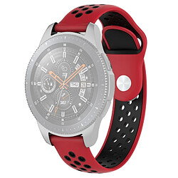 Wewoo Bracelet pour montre connectée Bande de double couleur Galaxy 46mm rouge noir 