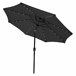 Monstershop Parasol Gris 270 cm avec 32 LED's Intégrés