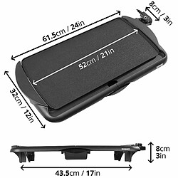 Duronic GP20 Plancha électrique antiadhésive 2000W 52 x 27 cm avec thermostat et bac à jus amovible - Cuisson sans ajout de matière grasse idéal pour soirée en famille et amis