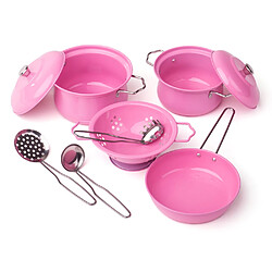 Tidlo Batterie de cuisine rose pour enfants 