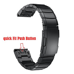 Wewoo Bracelet pour montre connectée de poignet en acier à démontage rapide Garmin Fenix 5 22 mm Noir pas cher