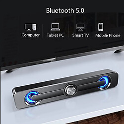 Universal USB câblé Bluetooth haut-parleur LED Bar de lumière STEREO Subwoofer Surround Sound Box pour ordinateur portable Tablet PC Téléphone Accueil Mainsfree | Subwoofer (Noir)