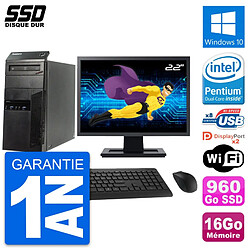 PC Tour Lenovo M83 Ecran 22" Intel G3220 RAM 16Go SSD 960Go Windows 10 Wifi - Occasion