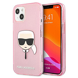 karl lagerfeld klhcp13skhtuglp iphone 13 mini 5,4" rózowy/rose coque dur glitter karl`s head 